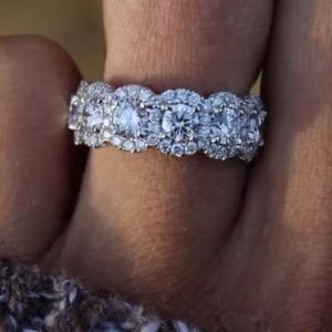 💯 NEW ETERNITY 925 STERLING SILVER DIAMOND RING